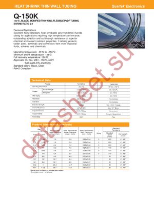 Q-150K-1/16-02-QB48IN-25 CLEAR datasheet  